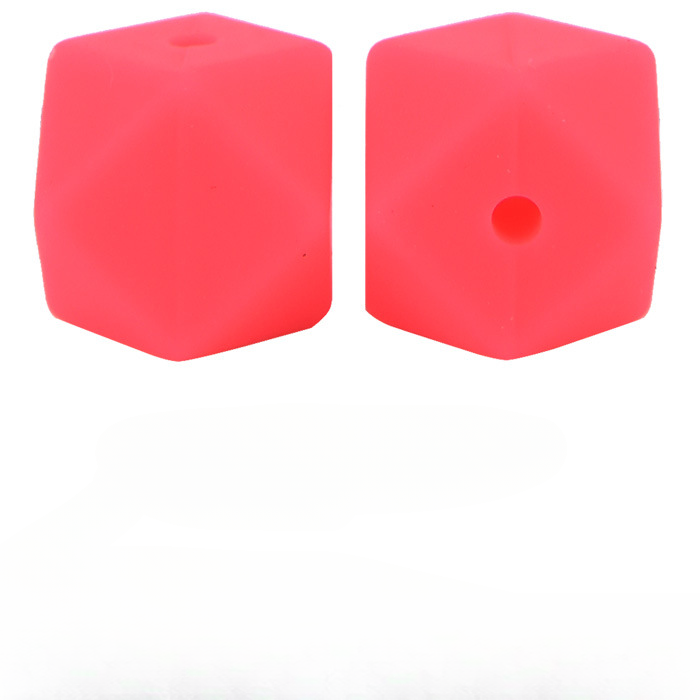 Al por mayor 100 piezas de 100 piezas de 17 mm de silicona hexagon baby theether cuentas